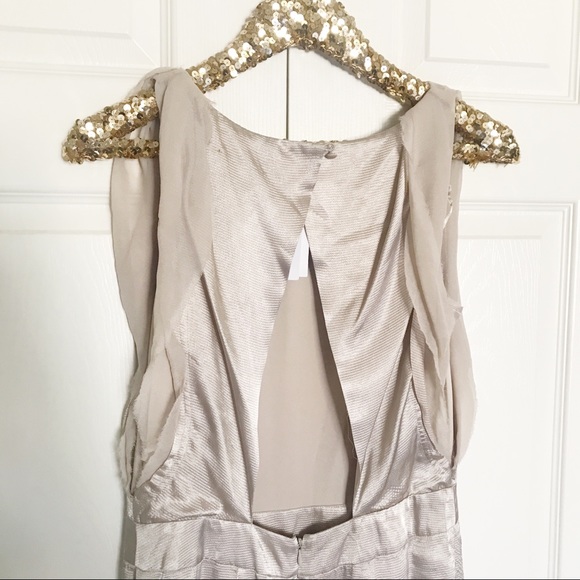 Jessica Simpson long champagne satin gown - Picture 3 of 7